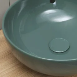 Viadurini Bathroom Farbige Waschbecken|Keramikwaschbecken-Rundes Aufsatzwaschbecken aus glänzender Keramik L 40 Made in Italy - Chicco
