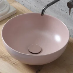 Viadurini Bathroom Keramikwaschbecken-Rundes Aufsatzwaschbecken aus farbiger Keramik, L 40 cm – Chicco