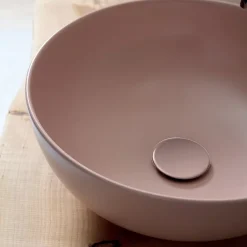 Viadurini Bathroom Keramikwaschbecken-Rundes Aufsatzwaschbecken aus farbiger Keramik, L 40 cm – Chicco