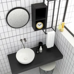 Viadurini Bathroom Keramikwaschbecken-Rundes Aufsatzwaschbecken aus farbiger Keramik, L 40 cm – Chicco