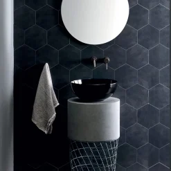 Viadurini Bathroom Keramikwaschbecken-Rundes Aufsatzwaschbecken aus farbiger Keramik, L 40 cm – Chicco