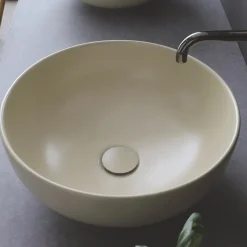 Viadurini Bathroom Keramikwaschbecken-Rundes Aufsatzwaschbecken aus farbiger Keramik, L 40 cm – Chicco