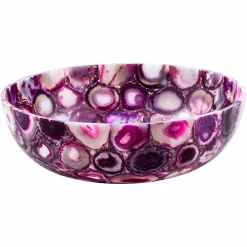 Viadurini Bathroom Steinwaschbecken-Rundes Aufsatzwaschbecken aus Achatstein - Buffalo