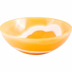 Viadurini Bathroom Steinwaschbecken-Rundes Design-Aufsatzwaschbecken aus orangem Onyx Stein Aris