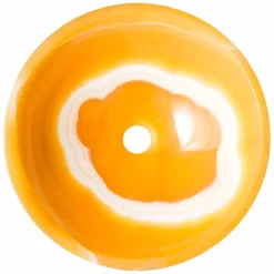 Viadurini Bathroom Steinwaschbecken-Rundes Design-Aufsatzwaschbecken aus orangem Onyx Stein Aris