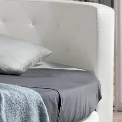 Viadurini Night Design Maßgeschneiderte Möbel|Rundbetten-Rundes Design-Doppelbett mit Kunstleder bezogen - Faenza