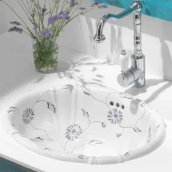 Viadurini Bathroom Keramikwaschbecken-rundes Einbauwaschbecken asu Porzellan klassisch made in Italy, Santiago