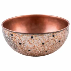 Viadurini Bathroom Kupferwaschbecken-Rundes handgefertigtes Waschtisch aus Kupfer, Murello