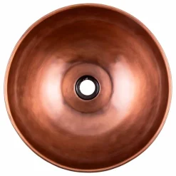 Viadurini Bathroom Kupferwaschbecken-Rundes handgefertigtes Waschtisch aus Kupfer, Murello
