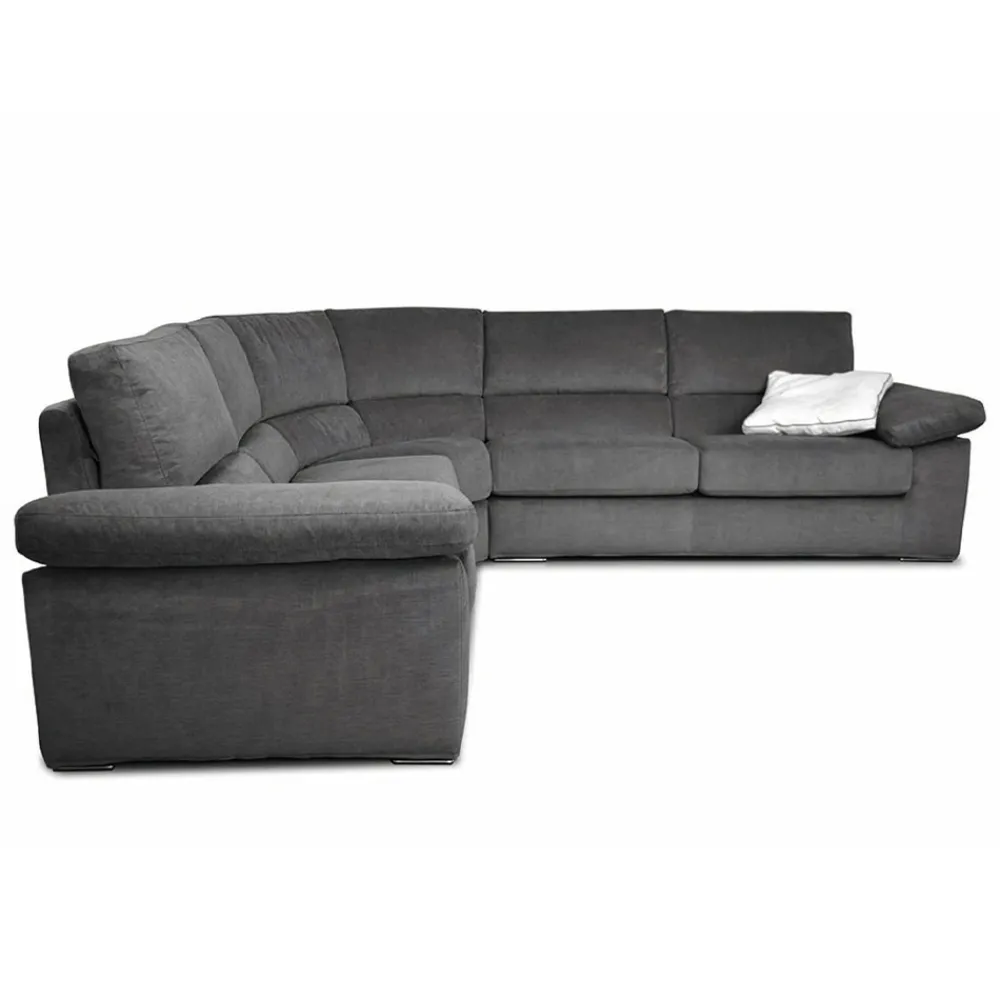 Viadurini Living Moderne Sofas-Rundes 6-Sitzer-Ecksofa aus Stoff Made in Italy - Abudhabi