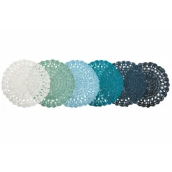 Viadurini Kitchen Amerikanische Tischsets-Rundes Tischset Gehäkeltes Tischset Verschiedene Farben 12 Stück - Punzolo