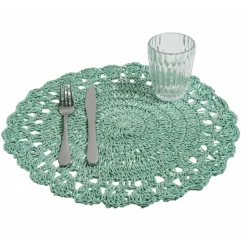 Viadurini Kitchen Amerikanische Tischsets-Rundes Tischset Gehäkeltes Tischset Verschiedene Farben 12 Stück - Punzolo