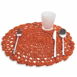 Viadurini Kitchen Amerikanische Tischsets-Rundes Tischset Gehäkeltes Tischset Verschiedene Farben 12 Stück - Punzolo