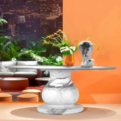 SLIDE Runde Tische-Rundtisch im klassischen Design aus HPL, Durchmesser 140cm - Ottocento