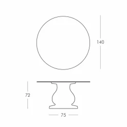 SLIDE Runde Tische-Rundtisch im klassischen Design aus HPL, Durchmesser 140cm - Ottocento
