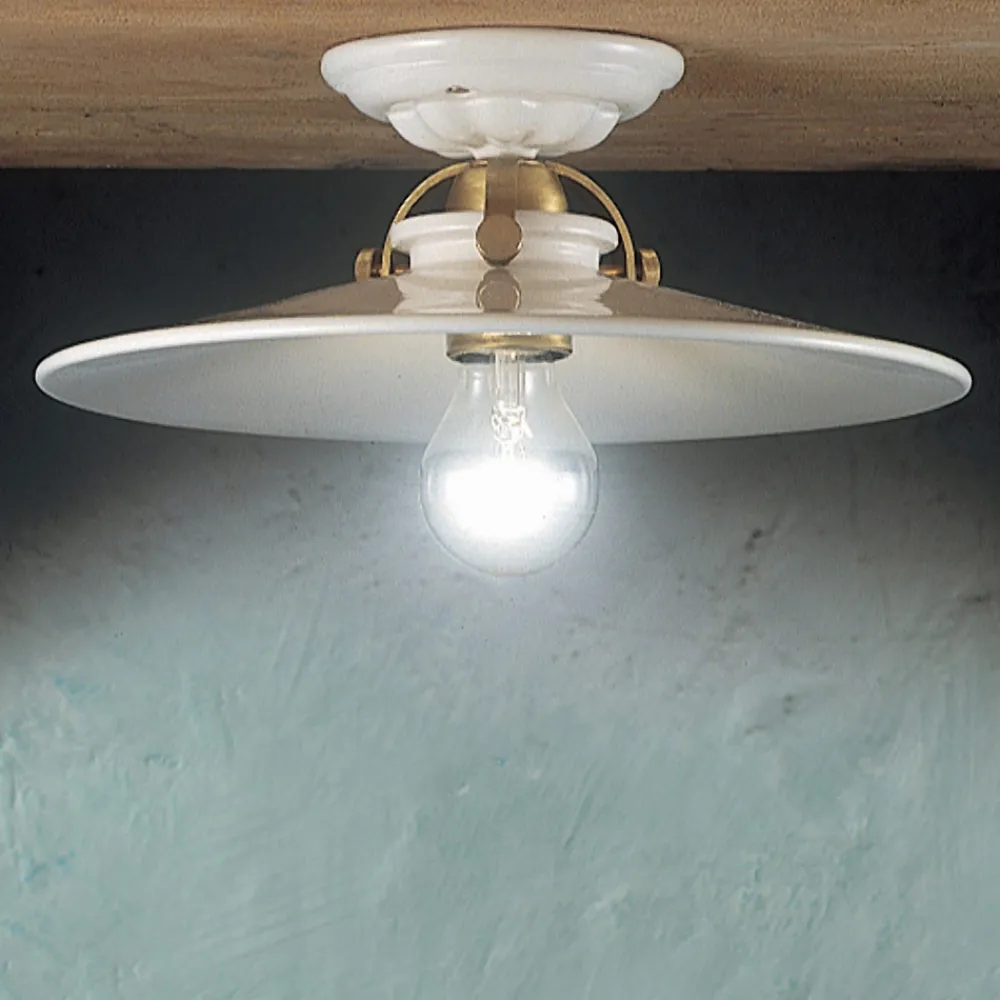 Ferroluce Vintage Deckenleuchten-Rustikale Deckenlampe aus Keramik von