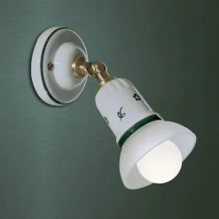 Ferroluce Shabby Chic Wandleuchten-Rustikale Wandleuchte aus weißer Keramik von Treviso