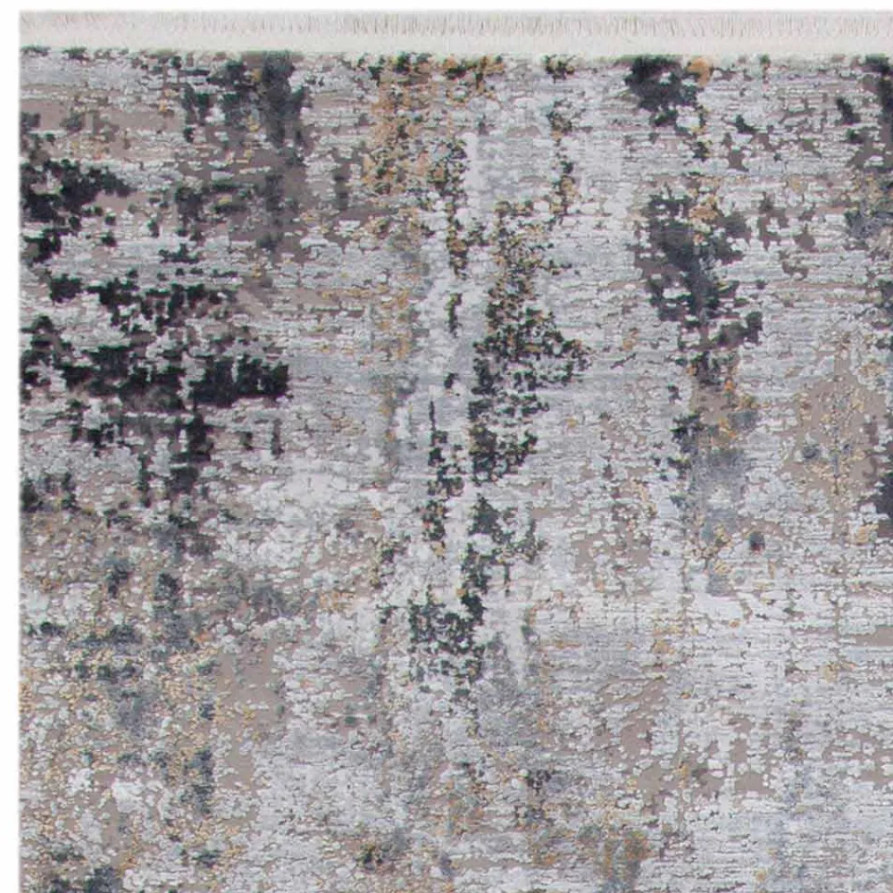 Viadurini Carpets Teppiche-Rutschfester Teppich in Grau-Beige-Viskose und Acrilic mit Zeichnung - Präsident