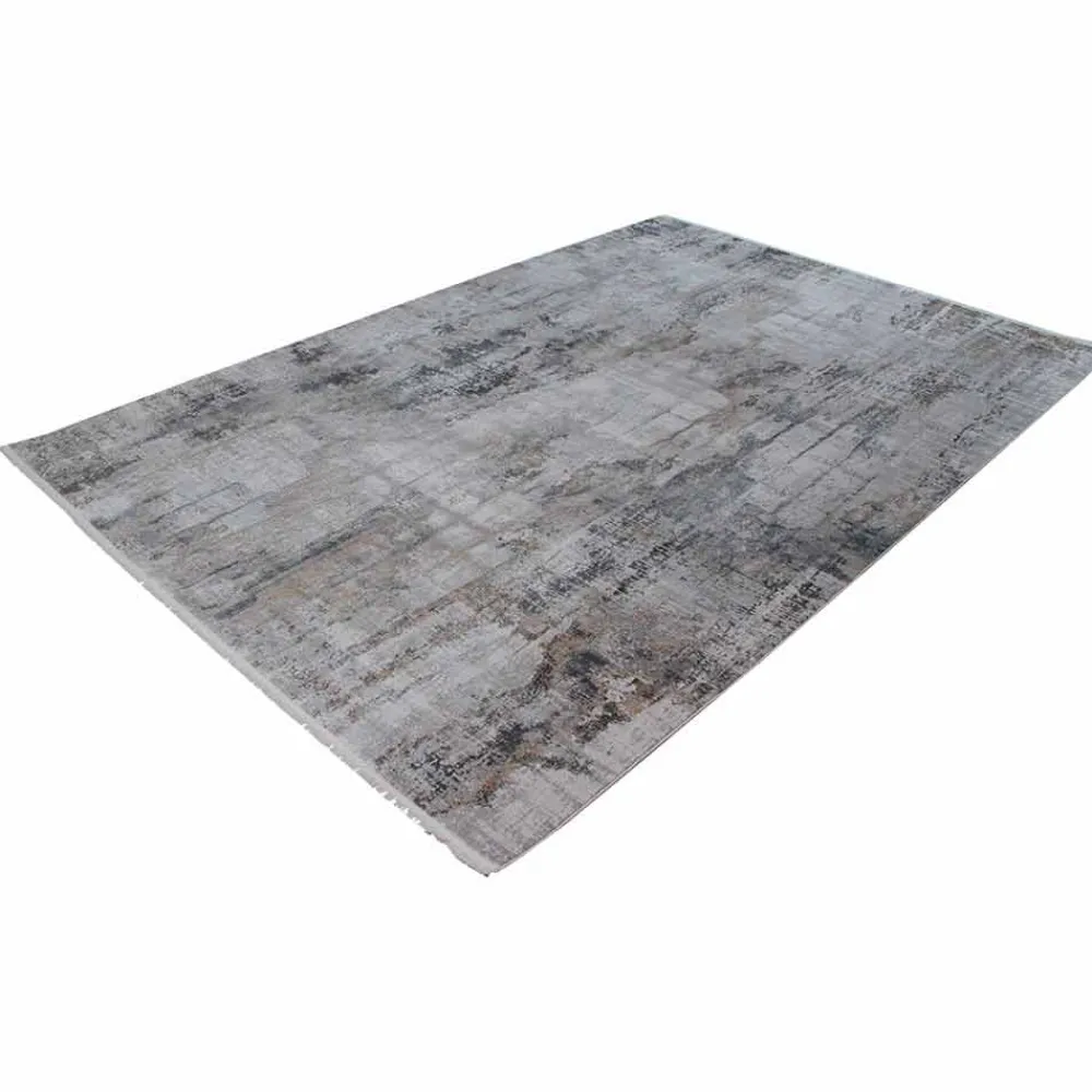 Viadurini Carpets Teppiche-Rutschfester Teppich in Grau-Beige-Viskose und Acrilic mit Zeichnung - Präsident