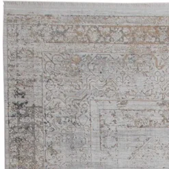 Viadurini Carpets Teppiche-Rutschfester Teppich in Grau-Beige-Akrilic und Viskose mit Zeichnung - Präsident