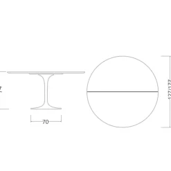 Viadurini Living Tulip Tische|Ausziehbare Esstische-Saarinen Tulip Tisch H 74 ausziehbar aus schwarzem Flüssiglaminat Made in Italy - Scharlachrot