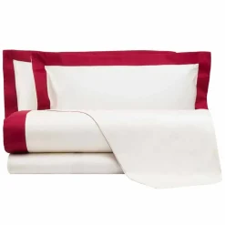 Viadurini Textile Bettlaken-Satin Sheet Set für Doppelbett mit farbigen Kanten - Hyazinthe