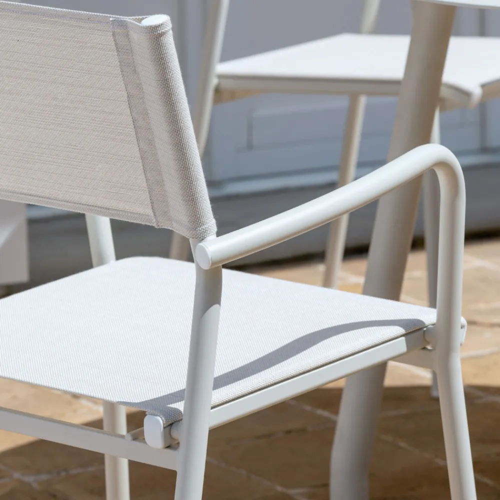 Viadurini in the Garden Gartenstühle Metall-Satz von 4 Gartenstühlen aus Aluminium und Batyline - Lucente