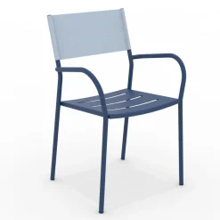 Viadurini in the Garden Gartenstühle Metall-Satz von 4 Gartenstühlen aus verzinktem Metall und Batyline - Prestigio