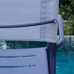 Viadurini in the Garden Gartenstühle Metall-Satz von 4 Gartenstühlen aus verzinktem Metall und Batyline - Prestigio