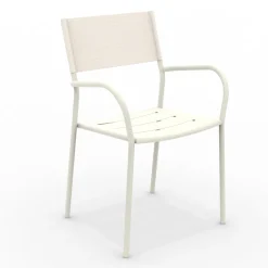 Viadurini in the Garden Gartenstühle Metall-Satz von 4 Gartenstühlen aus verzinktem Metall und Batyline - Prestigio