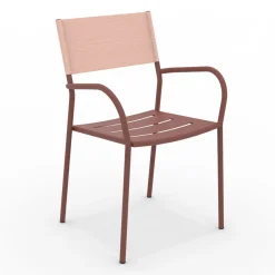 Viadurini in the Garden Gartenstühle Metall-Satz von 4 Gartenstühlen aus verzinktem Metall und Batyline - Prestigio