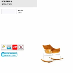 Varaschin Metallsessel-Schaukel-Gartensessel aus Stahl und Holz Summer Set