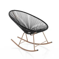 Viadurini in the Garden Moderne Sessel-Schaukelsessel für den Innen- und Außenbereich aus Metall – Elio