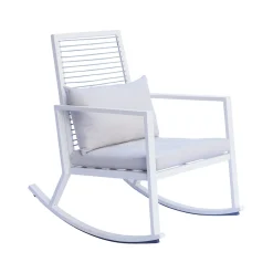 Viadurini in the Garden Gartenstühle Metall-Schaukelstuhl aus Aluminium für den Außenbereich mit gepolstertem Kissen - Brontolo