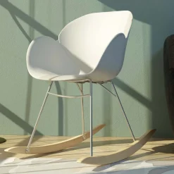 Viadurini Living Moderne Stühle-Schaukelstuhl für Wohnzimmer aus Metall und Polypropylen, 2 Stück - Lorena