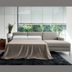 Viadurini Living Moderne Schlafsofas-Schlafsofa mit Halbinsel aus Metall und Polyurethan Made in Italy - Folle