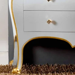 Viadurini Living Kommoden-Schlafzimmer Kommode im klassischen Wohnstil mit goldenem Applikationen Bio handmade