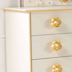 Viadurini Living Kommoden-Schlafzimmer Kommode mit 4 Schubladen und Griffe in Rosenoptik