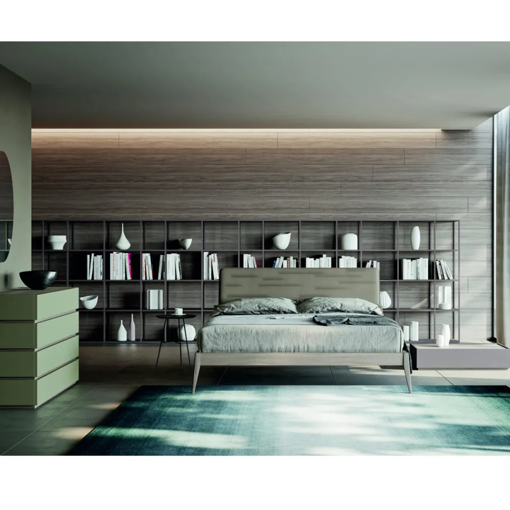 Viadurini Night Design Schlafzimmer Komplett-Schlafzimmer mit 5 modernen Elementen Made in Italy High Quality - Rieti