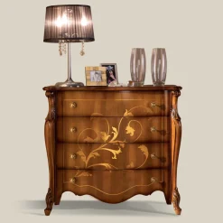 Viadurini Classic Kommoden-Schlafzimmerkommode aus Holz mit Intarsien Made in Italy - Ottaviano
