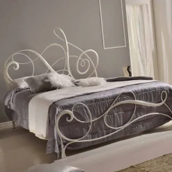 Viadurini Night Design Maßgeschneiderte Möbel|Schmiedeeisen Doppelbetten-Schmiedeeisen Doppelbett Dekoration 160x190 cm Atena Made in Italy