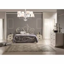 Viadurini Night Design Maßgeschneiderte Möbel|Schmiedeeisen Doppelbetten-Schmiedeeisen Doppelbett Dekoration 160x190 cm Atena Made in Italy