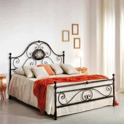 Viadurini Night Design Maßgeschneiderte Möbel|Schmiedeeisen Doppelbetten-Schmiedeeisen Doppelbett modernes Design 160x190cm handgefertigt Alexa
