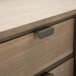 Viadurini Living Anrichte-Schrank aus Tannenholz und Grauguss mit 3 Schubladen und 2 Türen - Cooper