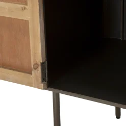 Viadurini Living Anrichte-Schrank aus Tannenholz und Grauguss mit 3 Schubladen und 2 Türen - Cooper