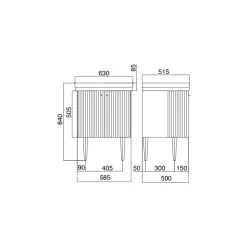 Viadurini Bathroom Badmöbel Stehend-Schrank mit Keramikwaschbecken und 2 himmelblauen Türen – Candy