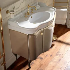 Viadurini Bathroom Badmöbel Stehend-Schrank mit zwei Türen und glänzend lackiertem Korb, hergestellt in Italien – Candy