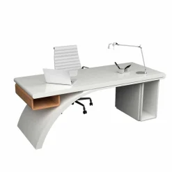 Viadurini Design Design Schreibtische-Schreibtisch Büro aus Holz und Solid Surface® Bridge Made in Italy