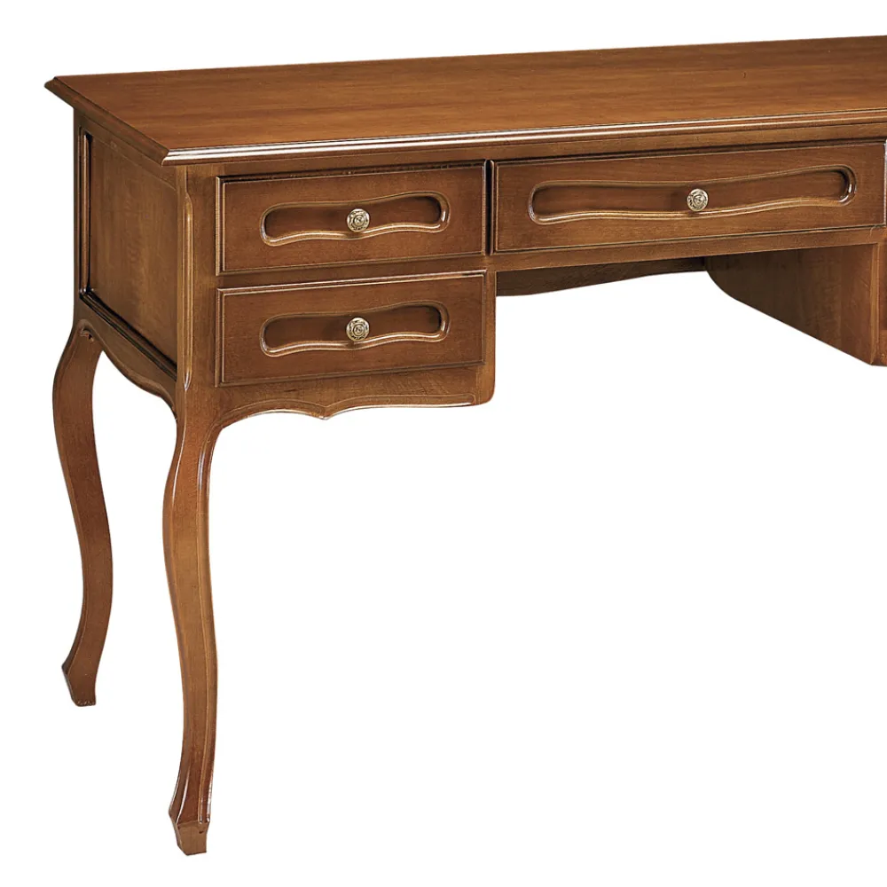 Viadurini Classic Design Schreibtische-Schreibtisch mit 5 Schubladen aus patiniertem Kirschholz, hergestellt in Italien – Opi