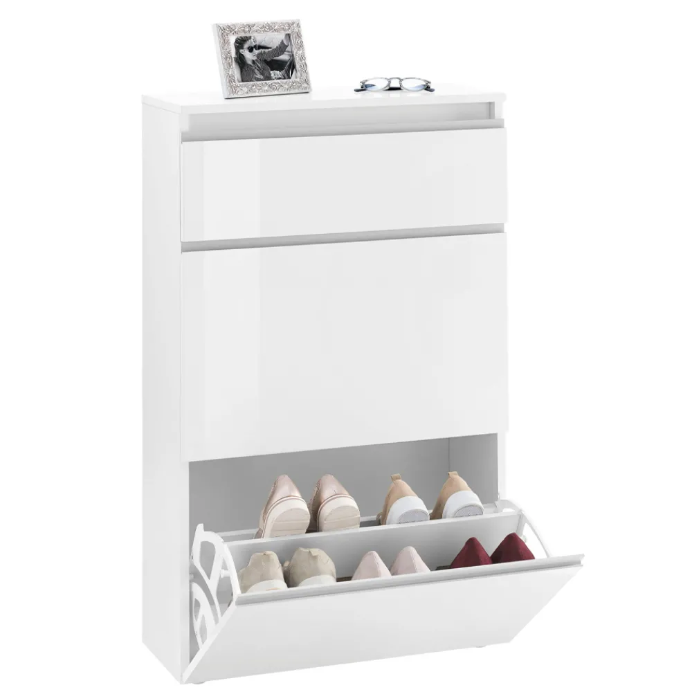 Viadurini Living Schuhschrank-Schuhschrank Weiß oder Anthrazit 3 Türen Nachhaltiges Holzdesign - Emanuelito